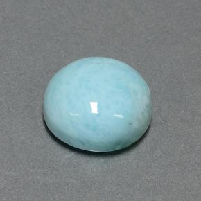Larimar naturale blu da 6,99 ct, taglio rotondo, opaco