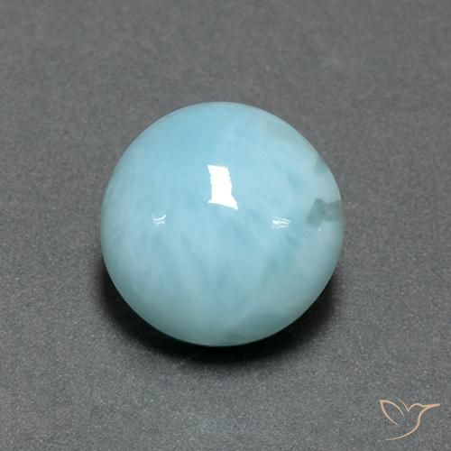 Larimar Azzurro naturale da 6.50 ct, Rotondo, Opaco