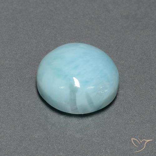 Larimar Azzurro naturale da 6.50 ct, Rotondo, Opaco