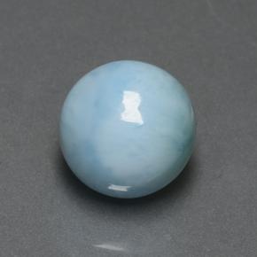 Larimar naturale blu da 4,74 ct, taglio rotondo, opaco