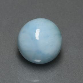 Larimar naturale blu da 4,74 ct, taglio rotondo, opaco