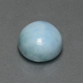 Larimar naturale blu da 4,74 ct, taglio rotondo, opaco