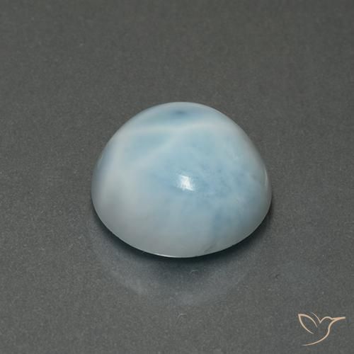 Larimar Azzurro naturale da 5.43 ct, Rotondo, Opaco