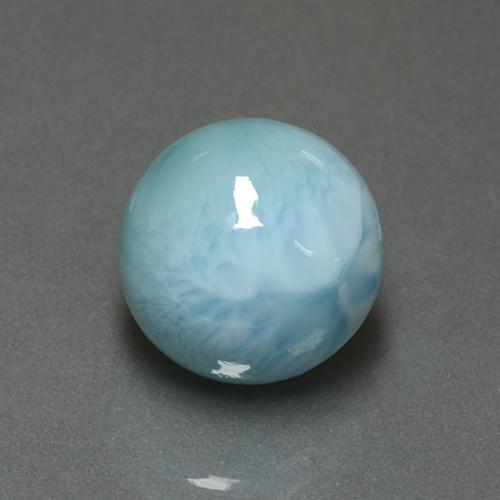 Larimar Azzurro naturale da 6.64 ct, Taglio rotondo, Opaco