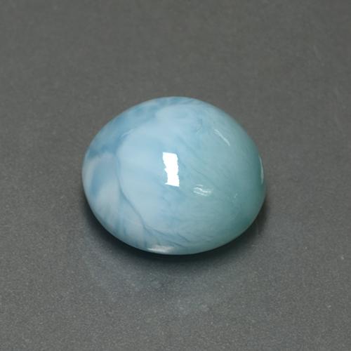 Larimar Azzurro naturale da 6.64 ct, Taglio rotondo, Opaco