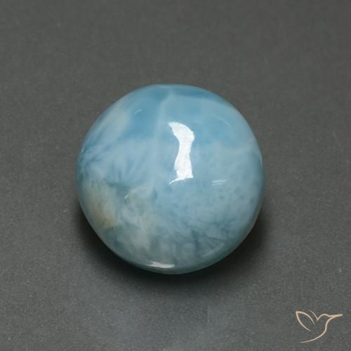 Larimar Azzurro naturale da 6.73 ct, Rotondo, Opaco