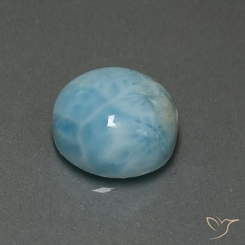 Larimar Azzurro naturale da 6.73 ct, Rotondo, Opaco