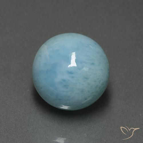 7.03ct Naturale Azzurro Larimar, Rotondo, Opaco
