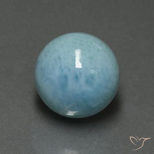 Larimar Azzurro naturale da 7.03 ct, Rotondo, Opaco