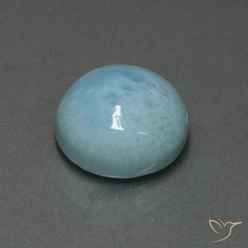 Larimar Azzurro naturale da 7.03 ct, Rotondo, Opaco
