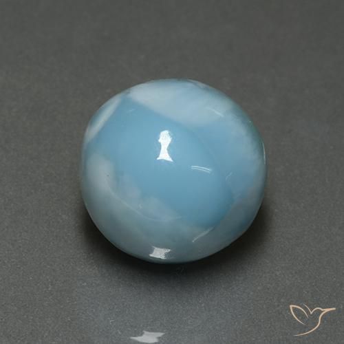 7.09ct Naturale Azzurro Larimar, Rotondo, Opaco