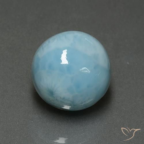 6.82ct Naturale Azzurro Larimar, Rotondo, Opaco