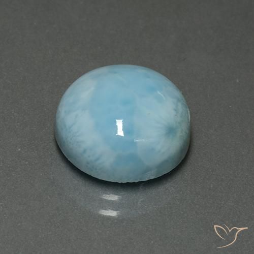 Larimar Azzurro naturale da 6.82 ct, Rotondo, Opaco