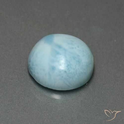 Larimar Azzurro naturale da 6.37 ct, Rotondo, Opaco