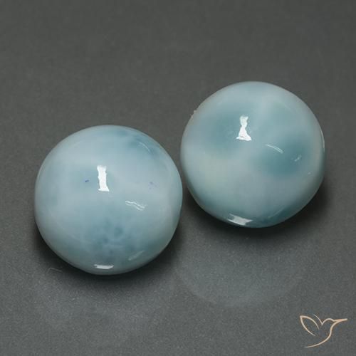 Gemme di Larimar Azzurro naturale da 13.42 ct, Taglio rotondo, Opaco