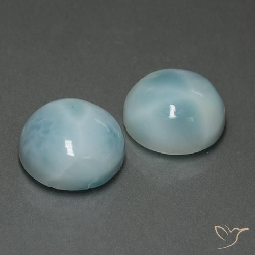 Gemme di Larimar Azzurro naturale da 13.42 ct, Taglio rotondo, Opaco