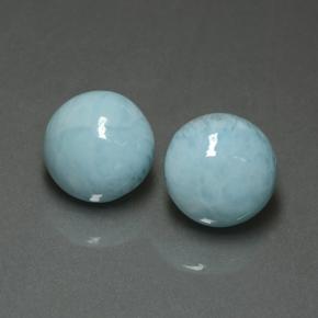 Gemme di Larimar Blu verdastro chiaro naturale da 12.17 ct, Taglio rotondo, Opaco