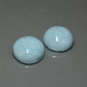 Gemme di Larimar Blu verdastro chiaro naturale da 12.17 ct, Taglio rotondo, Opaco