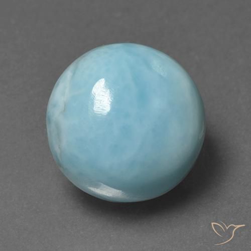 6.89ct Naturale Celeste Larimar, Rotondo, Opaco