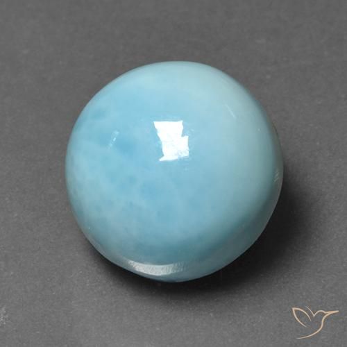 Larimar Celeste naturale da 6.89 ct, Rotondo, Opaco