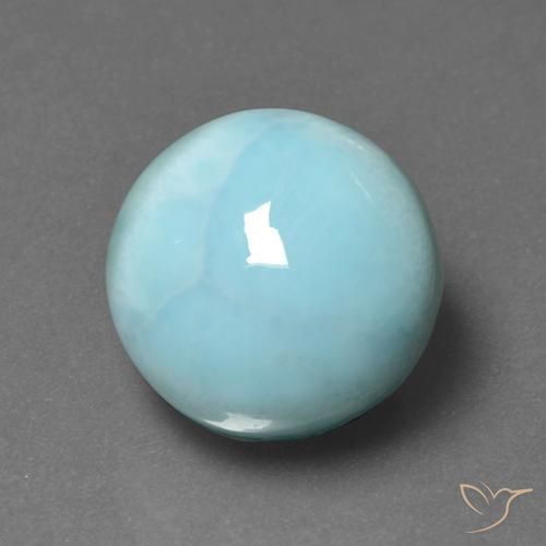 Larimar Azzurro naturale da 6.92 ct, Rotondo, Opaco
