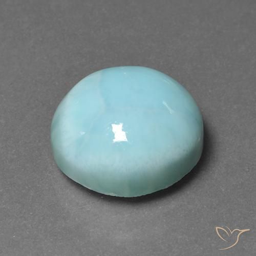 Larimar Azzurro naturale da 6.92 ct, Rotondo, Opaco