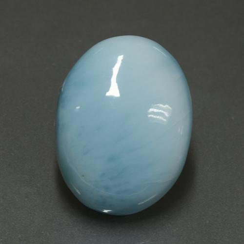 Larimar naturale blu da 7,62 ct, taglio ovale, opaco
