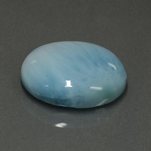 Larimar naturale blu da 7,62 ct, taglio ovale, opaco