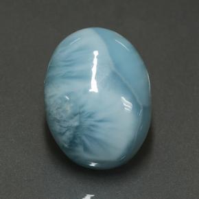 Larimar naturale blu da 8,88 ct, taglio ovale, opaco