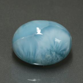 Larimar naturale blu da 8,88 ct, taglio ovale, opaco