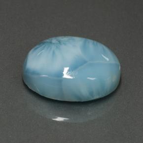 Larimar naturale blu da 8,88 ct, taglio ovale, opaco
