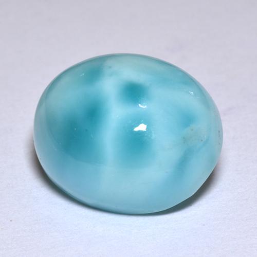 Larimar naturale blu da 4,78 ct, taglio ovale, opaco