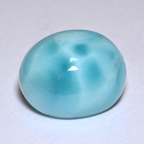 Larimar naturale blu da 4,78 ct, taglio ovale, opaco