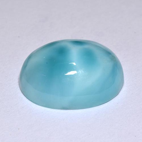Larimar naturale blu da 4,78 ct, taglio ovale, opaco