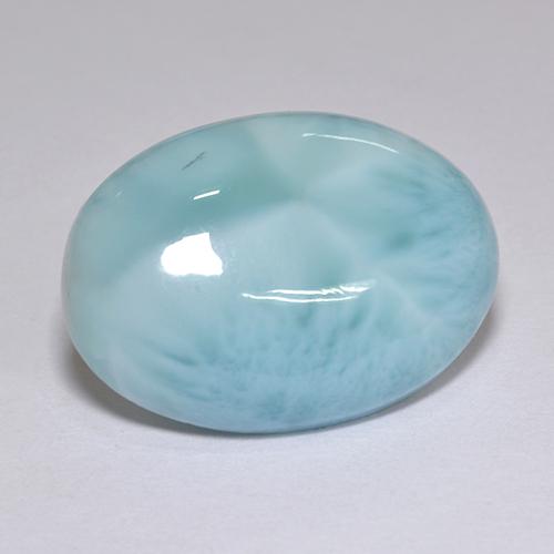Larimar naturale blu da 9,39 ct, taglio ovale, opaco
