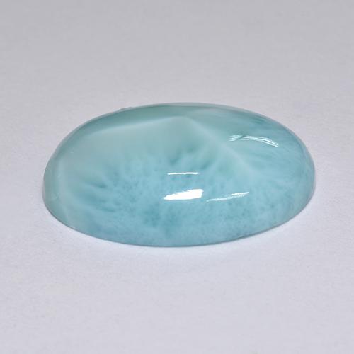 Larimar naturale blu da 9,39 ct, taglio ovale, opaco
