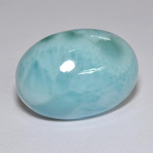 Larimar naturale blu da 12,10 ct, taglio ovale, opaco