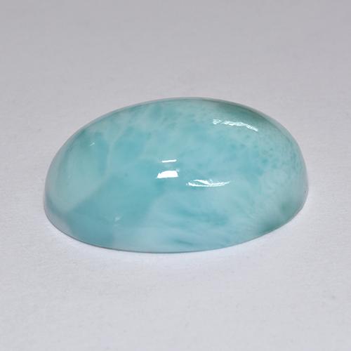 Larimar naturale blu da 12,10 ct, taglio ovale, opaco