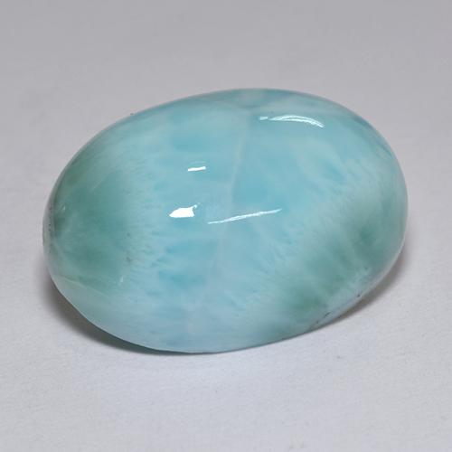 Larimar Blu naturale da 11.22 ct, Taglio ovale, Opaco