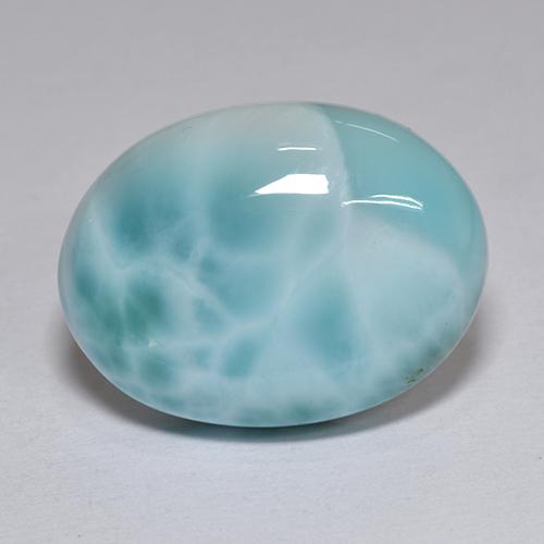 Larimar naturale blu da 8,82 ct, taglio ovale, opaco