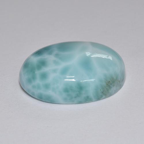 Larimar naturale blu da 8,82 ct, taglio ovale, opaco