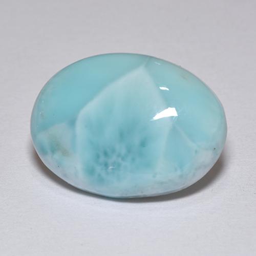 Larimar naturale blu da 7,36 ct, taglio ovale, opaco