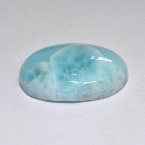 Larimar naturale blu da 7,36 ct, taglio ovale, opaco