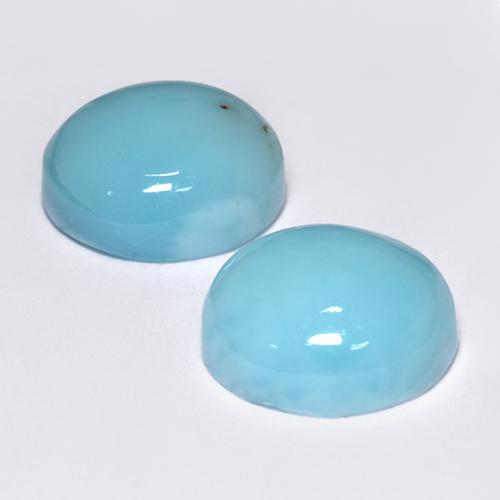 Larimar naturale turchese da 7,23 ct, taglio rotondo, opaco