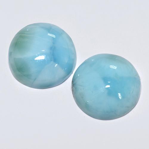 Gemme di Larimar Blu naturale da 6.31 ct, Taglio rotondo, Opaco