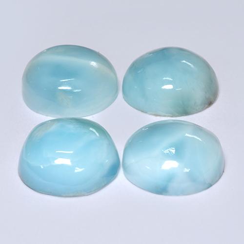 Larimar naturale turchese da 14,19 ct, taglio rotondo, opaco
