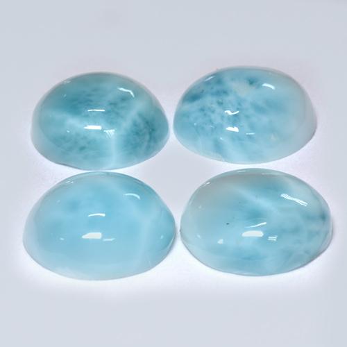 Larimar naturale turchese da 12,18 ct, taglio rotondo, opaco