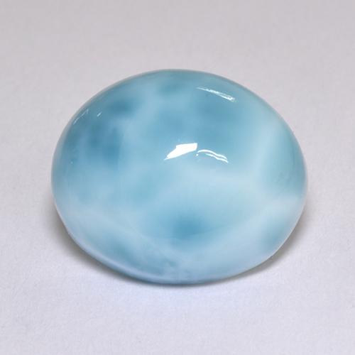 Larimar naturale blu da 5,05 ct, taglio ovale, opaco