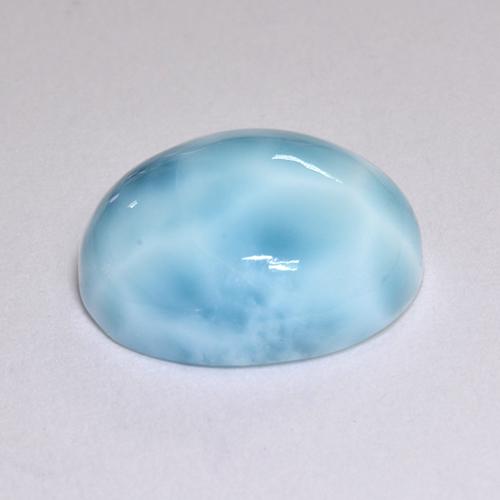 Larimar naturale blu da 5,05 ct, taglio ovale, opaco