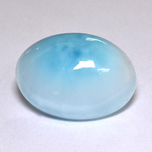 Larimar naturale blu da 5,51 ct, taglio ovale, traslucido
